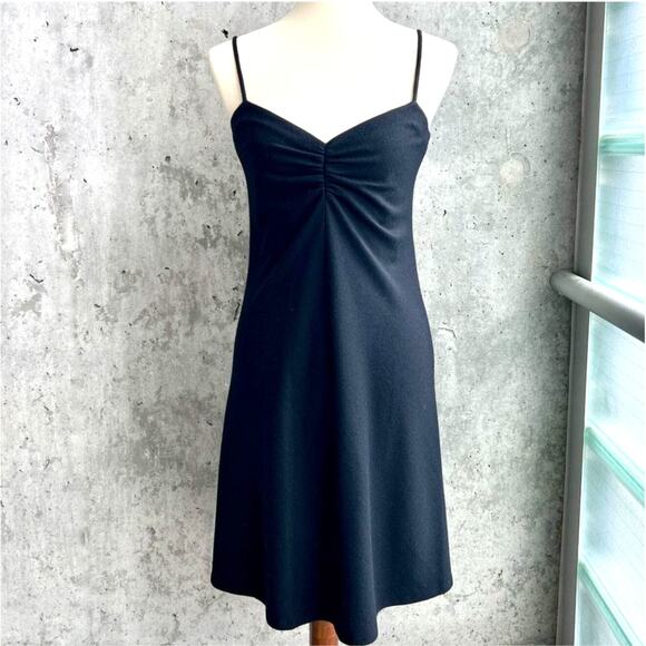 Vince Black Wool Blend Slip Dress Small A-Line Spaghetti Strap Minimalist Goth - Picture 1 of 12